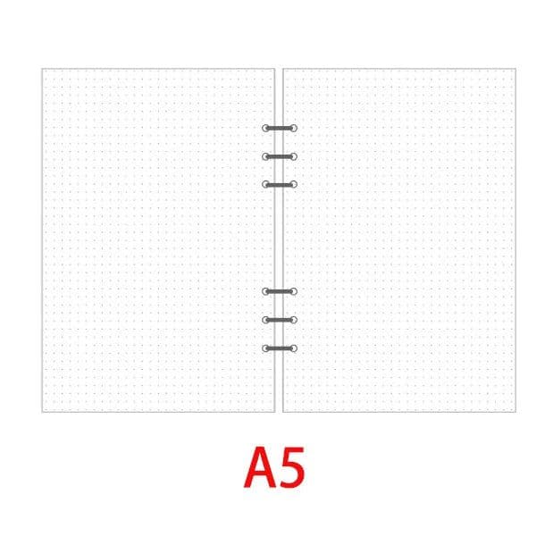 image-Classic 6 holes binder notebook inner paper core/refilling inner papers:line,grid,dots,list,daily weekly monthly planner A5 A6