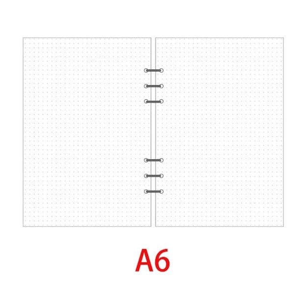image-Classic 6 holes binder notebook inner paper core/refilling inner papers:line,grid,dots,list,daily weekly monthly planner A5 A6