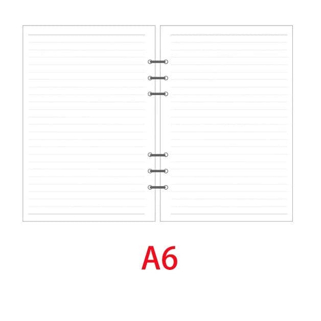 image-Classic 6 holes binder notebook inner paper core/refilling inner papers:line,grid,dots,list,daily weekly monthly planner A5 A6