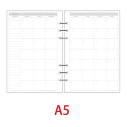 image-Classic 6 holes binder notebook inner paper core/refilling inner papers:line,grid,dots,list,daily weekly monthly planner A5 A6