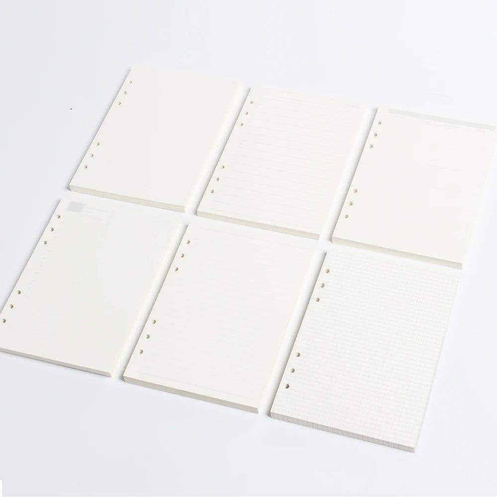 image-Classic 6 holes binder notebook inner paper core/refilling inner papers:line,grid,dots,list,daily weekly monthly planner A5 A6