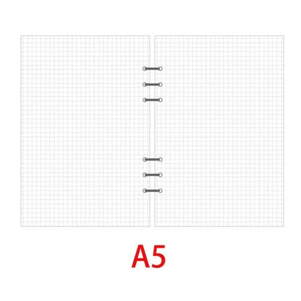 image-Classic 6 holes binder notebook inner paper core/refilling inner papers:line,grid,dots,list,daily weekly monthly planner A5 A6