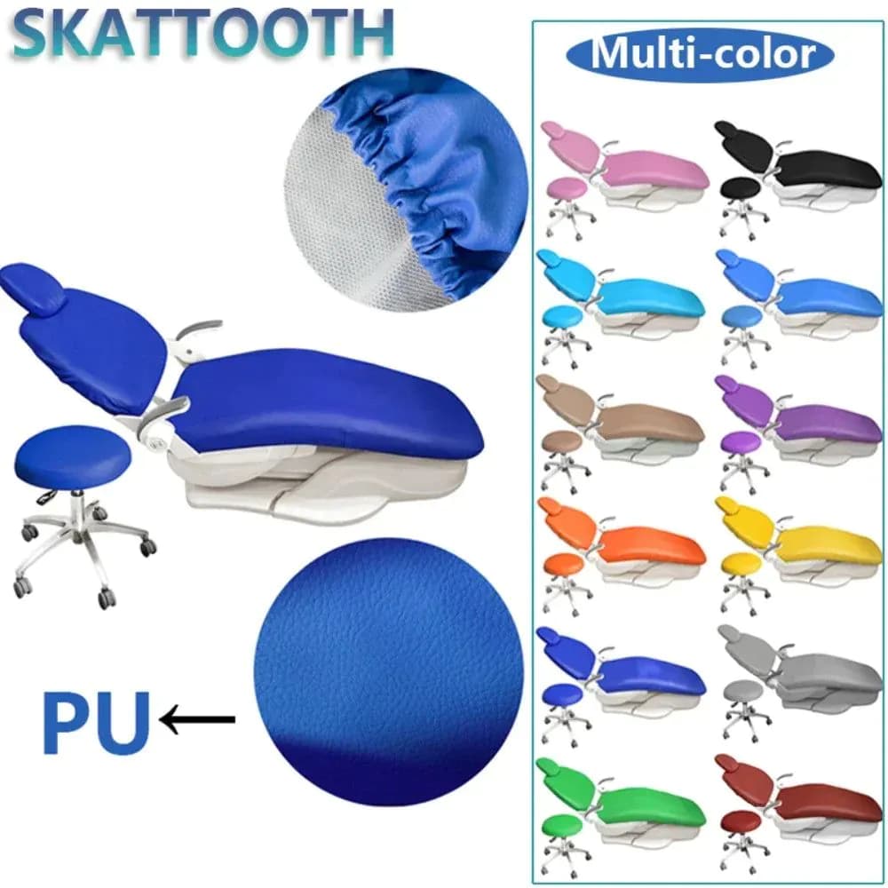 image-Dental Chair Cover Unit PU Leather 4pcs/set Dental Seat Elastic Waterproof Protective Protector Dentist Equipme Dentistry Lab