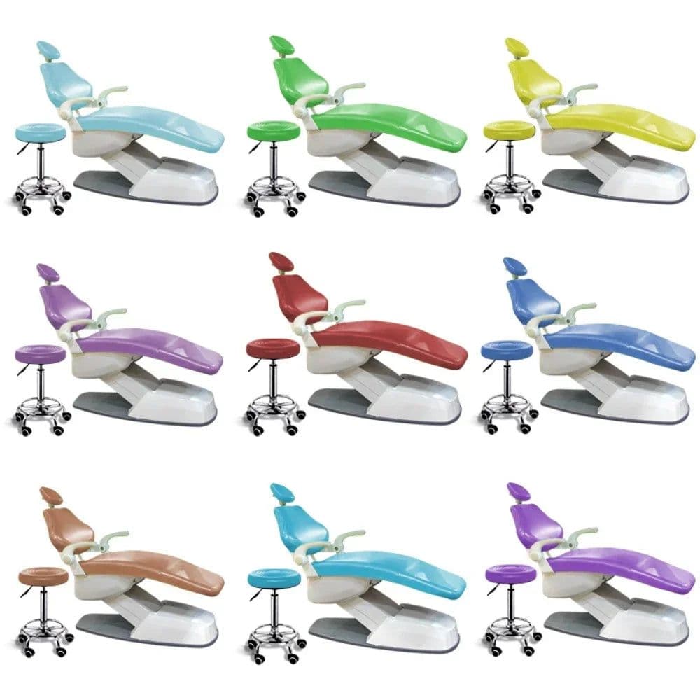 image-Dental Chair Cover Unit PU Leather 4pcs/set Dental Seat Elastic Waterproof Protective Protector Dentist Equipme Dentistry Lab