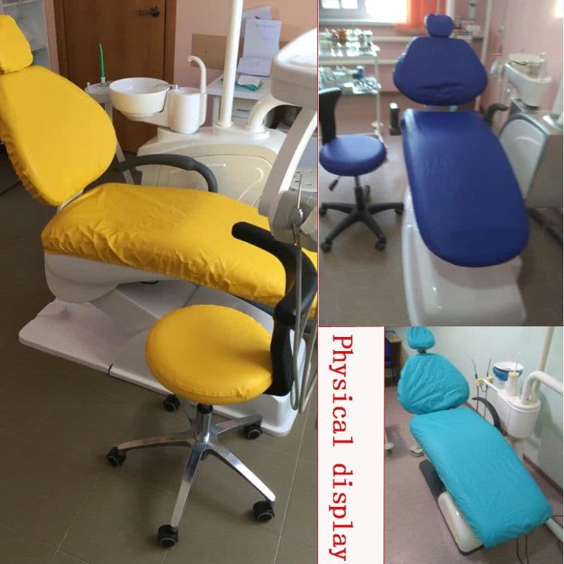 image-Dental Chair Cover Unit PU Leather 4pcs/set Dental Seat Elastic Waterproof Protective Protector Dentist Equipme Dentistry Lab