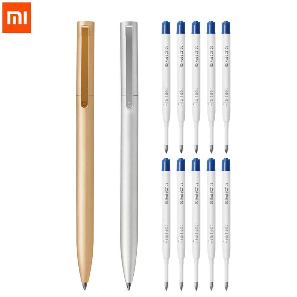image-Original Xiaomi Mijia Metal Sign Pen Ballpen Mijia Signing Pen 0.5MM PREMEC Smooth Switzerland Refill Black/Blue/Red Ink
