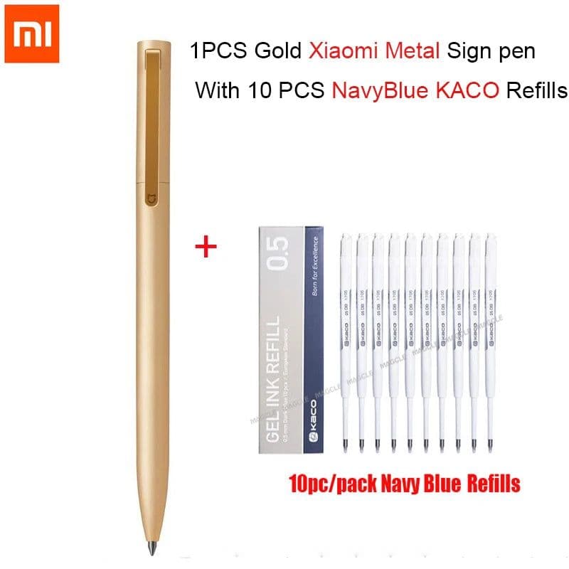 image-Original Xiaomi Mijia Metal Sign Pen Ballpen Mijia Signing Pen 0.5MM PREMEC Smooth Switzerland Refill Black/Blue/Red Ink