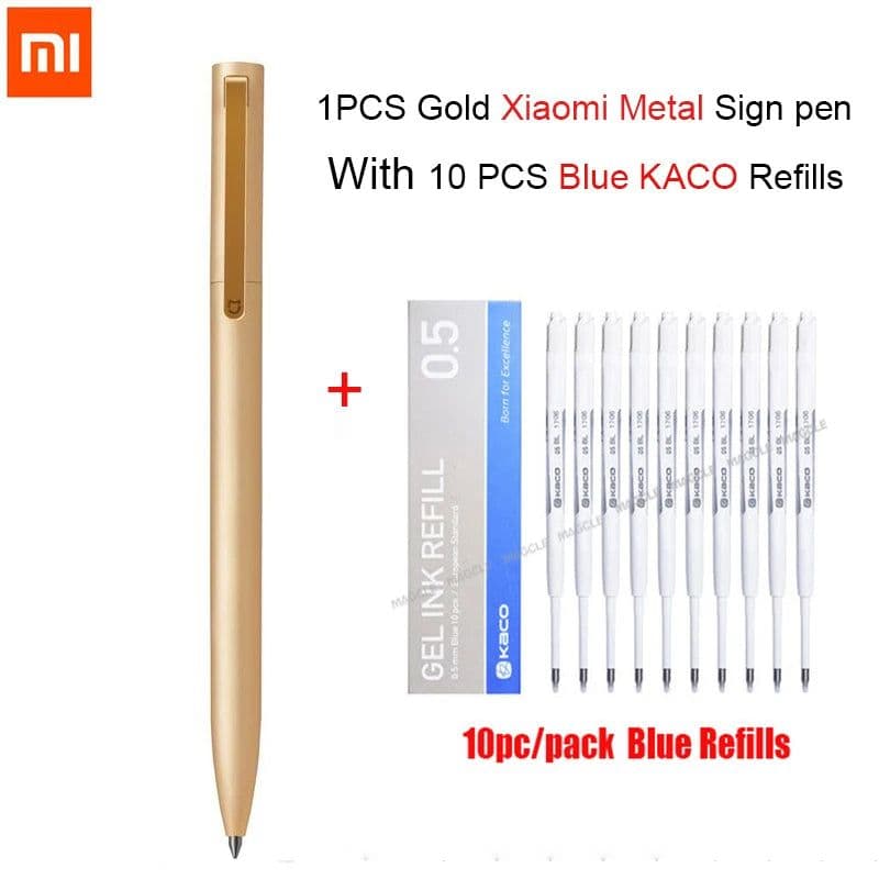 image-Original Xiaomi Mijia Metal Sign Pen Ballpen Mijia Signing Pen 0.5MM PREMEC Smooth Switzerland Refill Black/Blue/Red Ink