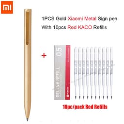 image-Original Xiaomi Mijia Metal Sign Pen Ballpen Mijia Signing Pen 0.5MM PREMEC Smooth Switzerland Refill Black/Blue/Red Ink