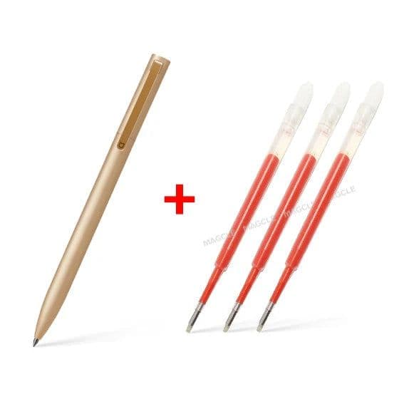 image-Original Xiaomi Mijia Metal Sign Pen Ballpen Mijia Signing Pen 0.5MM PREMEC Smooth Switzerland Refill Black/Blue/Red Ink