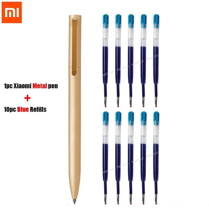 image-Original Xiaomi Mijia Metal Sign Pen Ballpen Mijia Signing Pen 0.5MM PREMEC Smooth Switzerland Refill Black/Blue/Red Ink