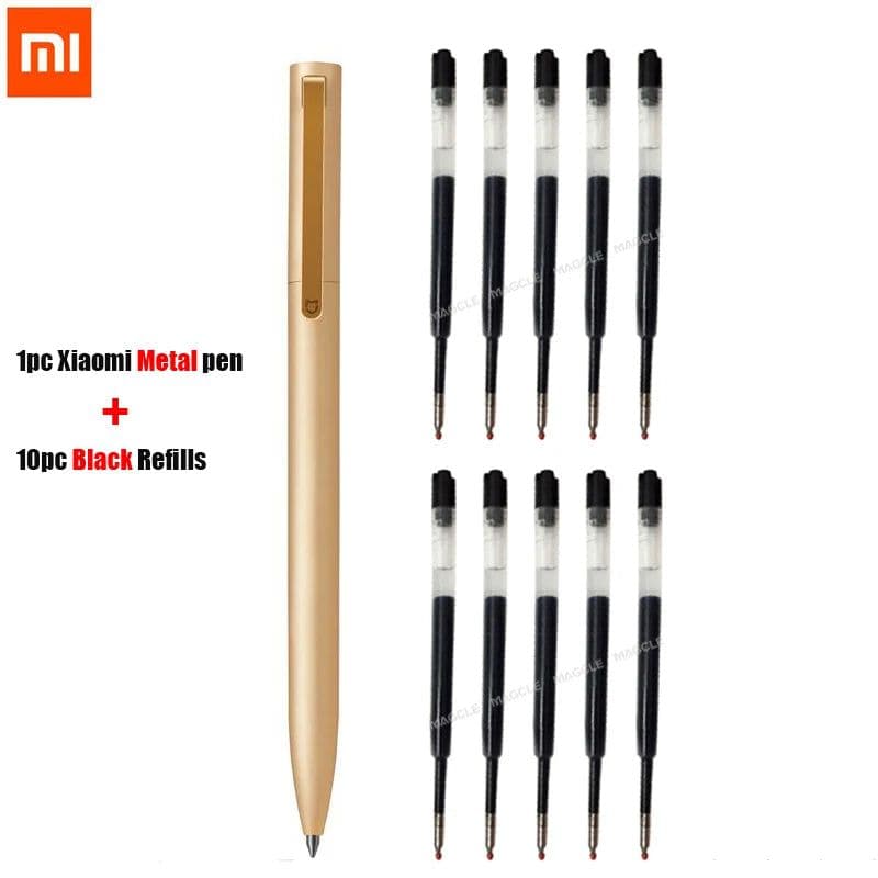 image-Original Xiaomi Mijia Metal Sign Pen Ballpen Mijia Signing Pen 0.5MM PREMEC Smooth Switzerland Refill Black/Blue/Red Ink