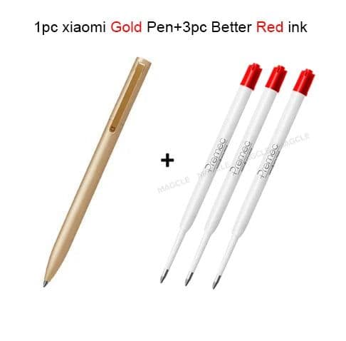image-Original Xiaomi Mijia Metal Sign Pen Ballpen Mijia Signing Pen 0.5MM PREMEC Smooth Switzerland Refill Black/Blue/Red Ink