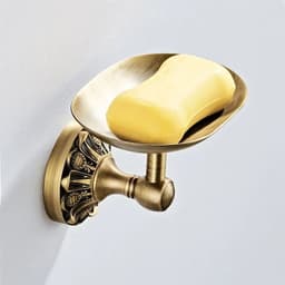 image-1pc Wall Mounted Antique Brass Brushed/Black Soap Holder Bathroom Accessories Soap Dish Storage Holder