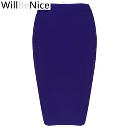 image-Willbenice Sexy Hot Pink Black Knee Length Bandage Skirts Wholesale Womens Bodycon Bandage Pencil Skirts Celebrity Party Skirts