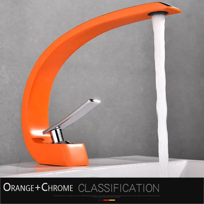 image-Rozin Bathroom Gold Basin Faucet Deck Mount Black Chrome Washing Basin Mixer Water Taps Creative Hot Cold Water Crane Mixers