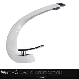 image-Rozin Bathroom Gold Basin Faucet Deck Mount Black Chrome Washing Basin Mixer Water Taps Creative Hot Cold Water Crane Mixers