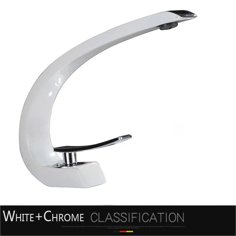 image-Rozin Bathroom Gold Basin Faucet Deck Mount Black Chrome Washing Basin Mixer Water Taps Creative Hot Cold Water Crane Mixers