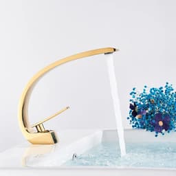 image-Rozin Bathroom Gold Basin Faucet Deck Mount Black Chrome Washing Basin Mixer Water Taps Creative Hot Cold Water Crane Mixers