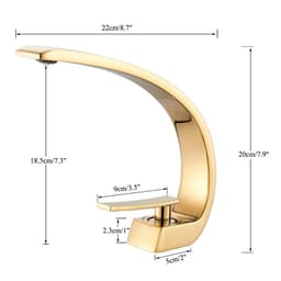 image-Rozin Bathroom Gold Basin Faucet Deck Mount Black Chrome Washing Basin Mixer Water Taps Creative Hot Cold Water Crane Mixers