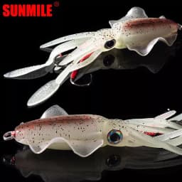 image-SUNMILE Fishing Soft Squid Lure 20g/60g/80g/100g/120g/150g Luminous/UV Squid Jig Fishing Lures For Sea Fishing Wobbler Bait