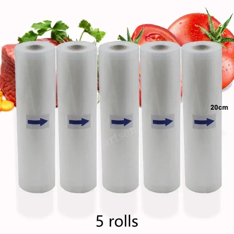 image-Food Vacuum Sealer Rolls Vacuum Bags packing BPA FREE Household Kitchen Food Vacuum Bags Sealer Storage Bags 5Rolls/Lot