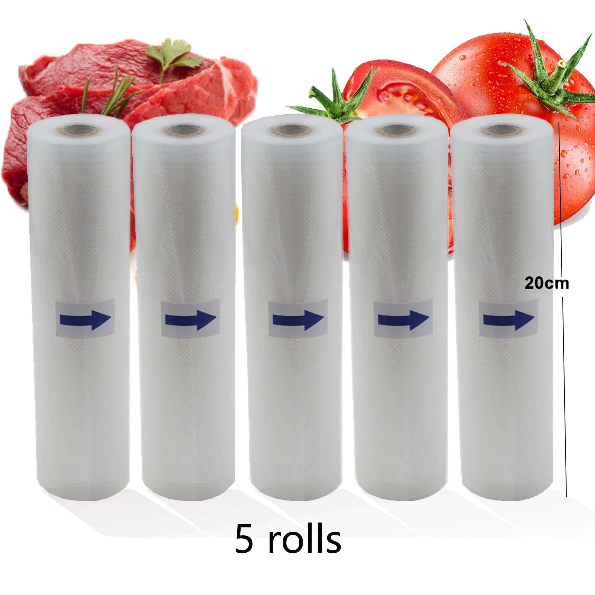 image-Food Vacuum Sealer Rolls Vacuum Bags packing BPA FREE Household Kitchen Food Vacuum Bags Sealer Storage Bags 5Rolls/Lot