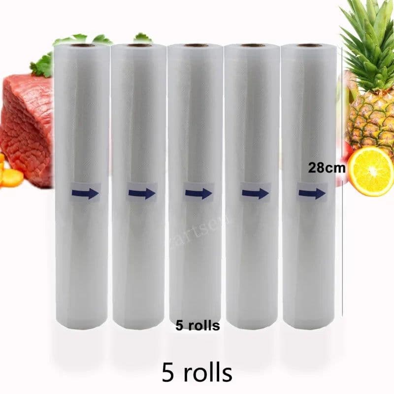 image-Food Vacuum Sealer Rolls Vacuum Bags packing BPA FREE Household Kitchen Food Vacuum Bags Sealer Storage Bags 5Rolls/Lot