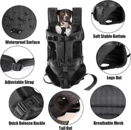 image-Pet Dog Carrier Bag Dogs Backpack Portable Travel Breathable Dog Bag Adjustable Outdoor Dog Carrier Bag Pet Carrying Supplies