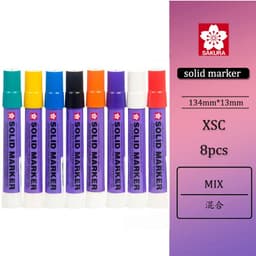 image-8Pcs Japan Sakura Solid Marker Industrial Pen XSC Dry Can Write on Steel Plate Water Oil Surface Multi-function Pen Permanent