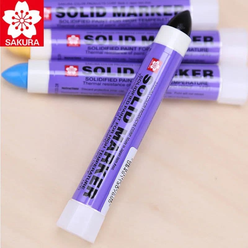 image-8Pcs Japan Sakura Solid Marker Industrial Pen XSC Dry Can Write on Steel Plate Water Oil Surface Multi-function Pen Permanent
