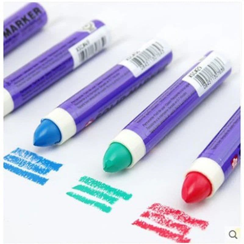 image-8Pcs Japan Sakura Solid Marker Industrial Pen XSC Dry Can Write on Steel Plate Water Oil Surface Multi-function Pen Permanent