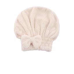 image-Quick Hair Drying Bath Towel Spa Bowknot Wrap Towel Cap Bathroom Accessories Thicken Bonnets For Women Designer Shower Cap