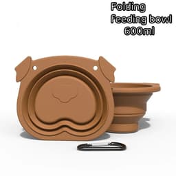 image-600ml Large Collapsible Dog Pet Folding Silicone Bowl Outdoor Travel Portable Puppy Food Container Feeder Dish Bowl