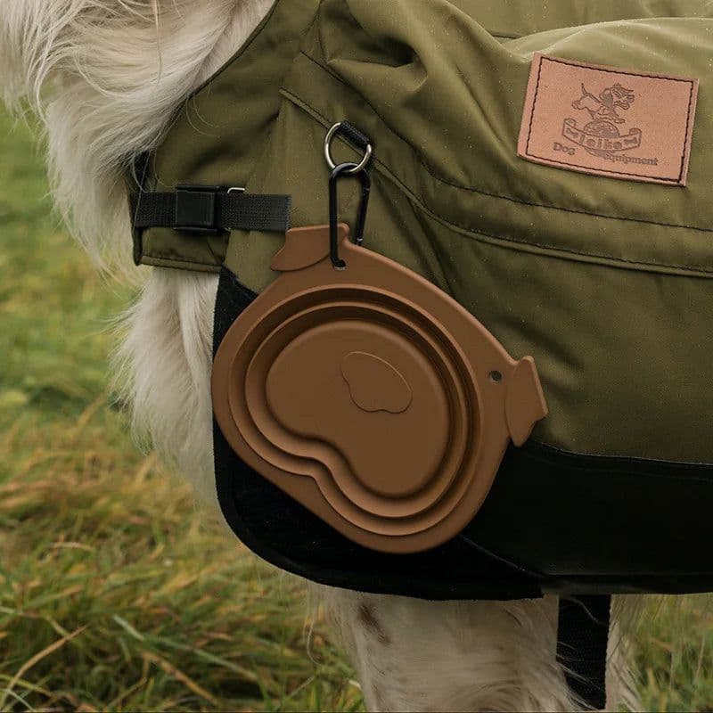 image-600ml Large Collapsible Dog Pet Folding Silicone Bowl Outdoor Travel Portable Puppy Food Container Feeder Dish Bowl