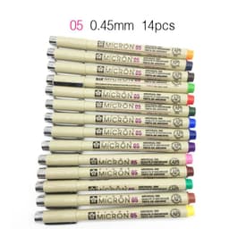 image-Set of 8/14colors SAKURA Pigma Micron Liner Pen 0.25mm 0.45mm Color Fineliner Drawing Lines Marker Pen Student Art Supplies