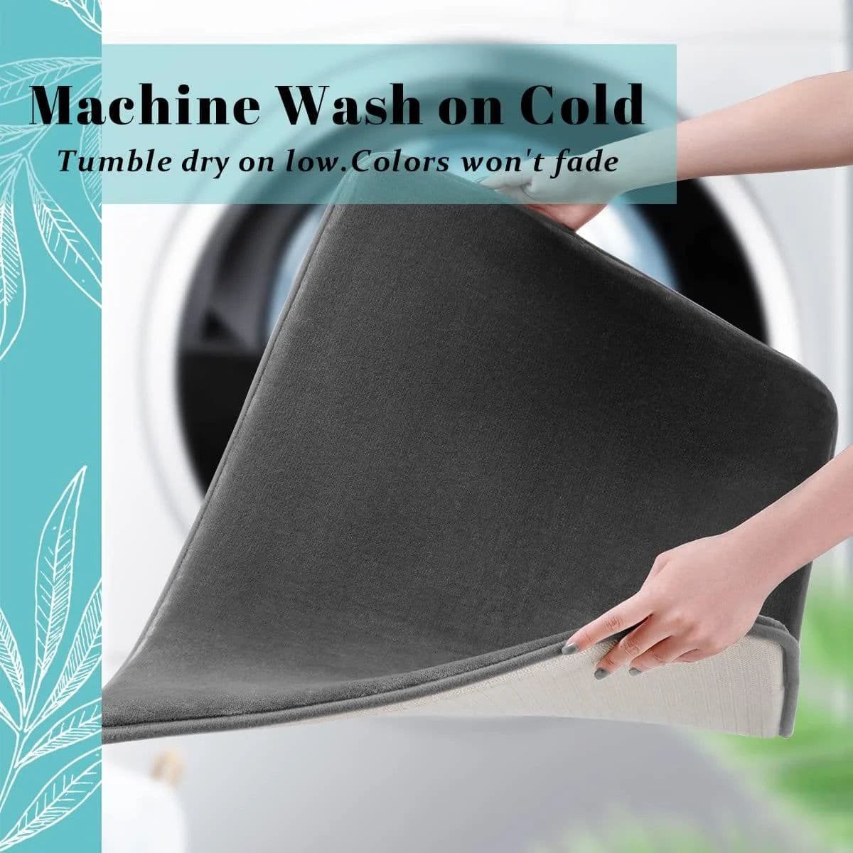 image-Super absorbent floor mat, super absorbent bath mat, super anti slip coral velvet bathroom floor mat, door mat