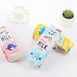 image-Cartoon Milk bottle school pencil case cute PU pen bag storage pouch Korea Stationery material office school supplies escolar