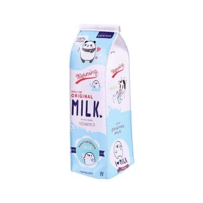 image-Cartoon Milk bottle school pencil case cute PU pen bag storage pouch Korea Stationery material office school supplies escolar