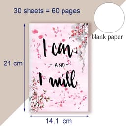 image-A5 Notebook Note BookMotivational Quote - I Can and I Will - Sketch Writing Blank Journal Success Notepad New Job Graduation
