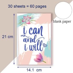 image-A5 Notebook Note BookMotivational Quote - I Can and I Will - Sketch Writing Blank Journal Success Notepad New Job Graduation