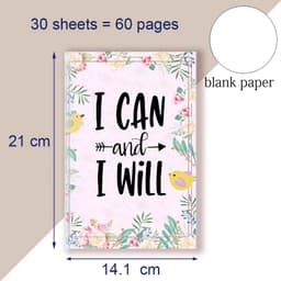 image-A5 Notebook Note BookMotivational Quote - I Can and I Will - Sketch Writing Blank Journal Success Notepad New Job Graduation