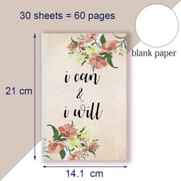 image-A5 Notebook Note BookMotivational Quote - I Can and I Will - Sketch Writing Blank Journal Success Notepad New Job Graduation