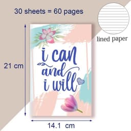 image-A5 Notebook Note BookMotivational Quote - I Can and I Will - Sketch Writing Blank Journal Success Notepad New Job Graduation
