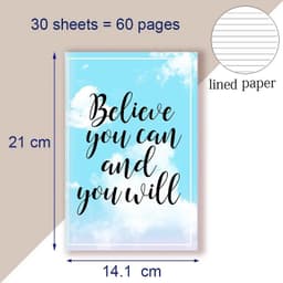 image-A5 Notebook Note BookMotivational Quote - I Can and I Will - Sketch Writing Blank Journal Success Notepad New Job Graduation