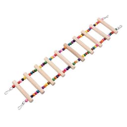 image-L Size 10 Ladder Pet Birds Swing Wooden Bridge Ladder Climb Cockatiel Parakeet Budgie Parrot Toy Wood Ladder