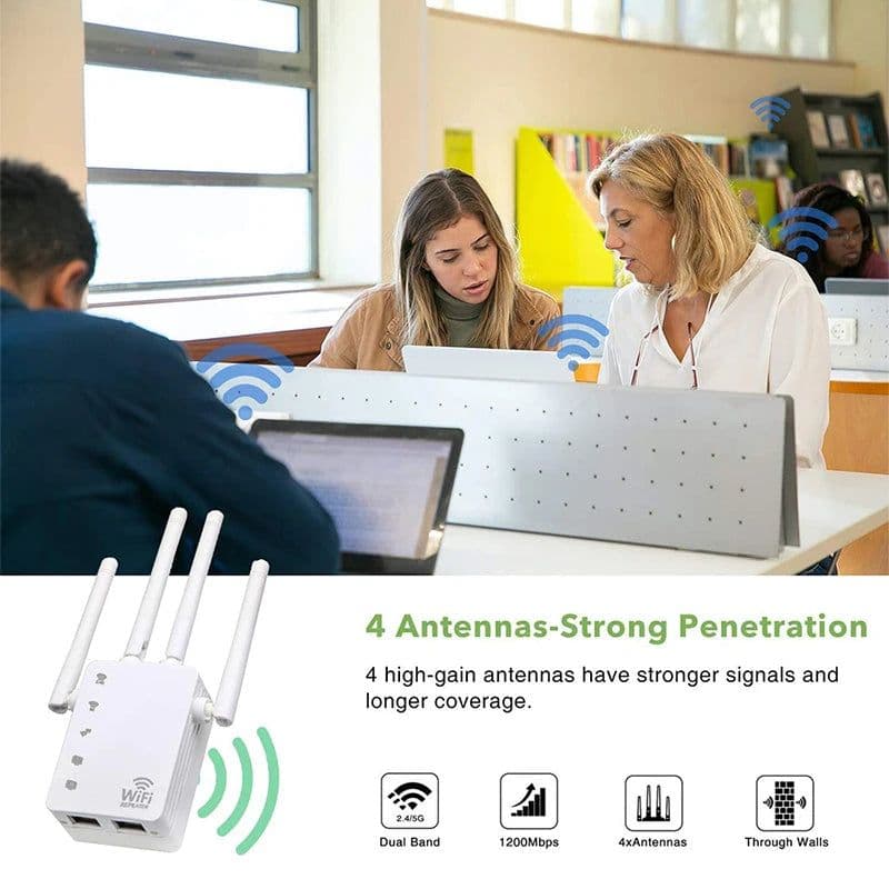 image-5 Ghz WIFI Booster Repeater Wireless Wi fi Extender 1200Mbps Network Amplifier 802.11N Long Range Signal Wi-Fi Repetidor
