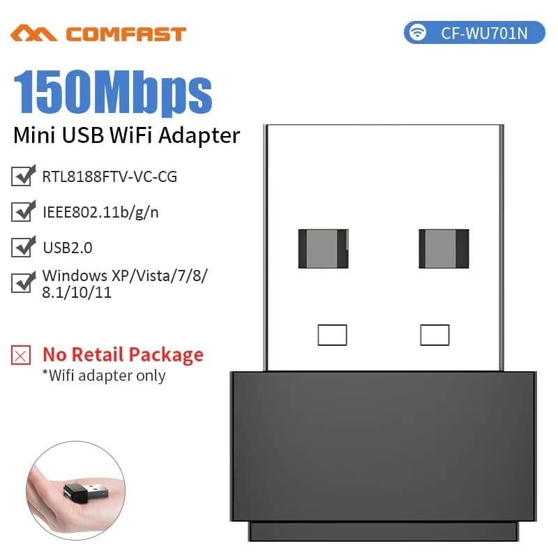 image-150Mbps MT7603U/RTL8188 Adaptador Network Lan Card USB WiFi Adapter LAN Wi-Fi Receiver Key Dongle Antena Para PC Win 7 8 10 11