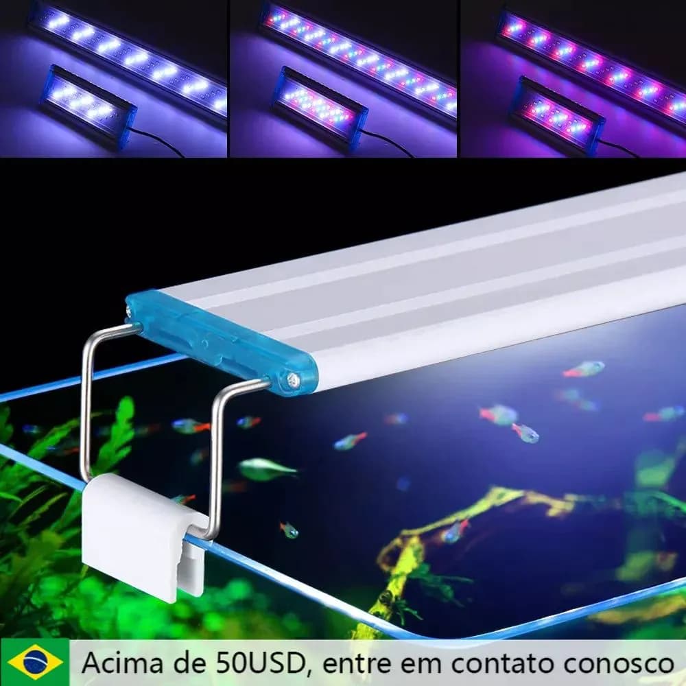 image-110-240V fish tank ultra-thin aquarium lights 19-71CM tri-color lighting aquascape stand lights fish tank LED lights