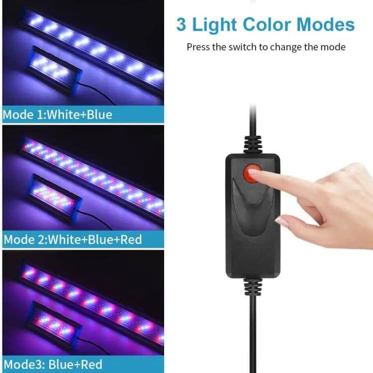 image-110-240V fish tank ultra-thin aquarium lights 19-71CM tri-color lighting aquascape stand lights fish tank LED lights